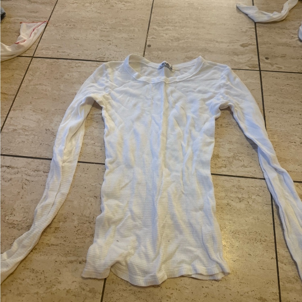 White Long Sleeve Thermal Top